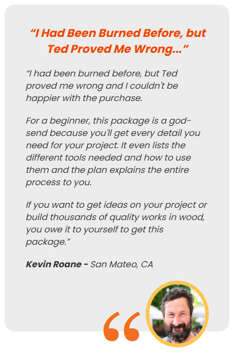 Customer review: retiree completes shed project using Ted's step-by-step plans