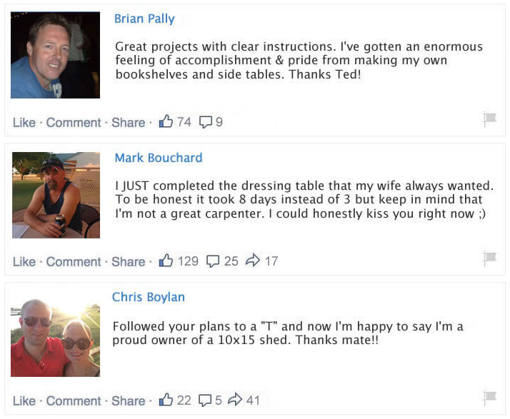 Customer review: father and son build furniture together with Ted's Woodworking plans